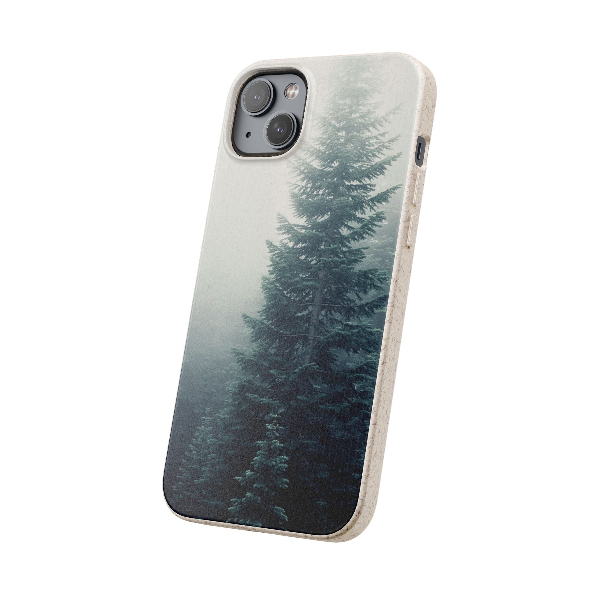 Foggy Trees | Bamboo Biodegradable Cases (iPhone 16, 15, 14, 13, 12, 11) Sustainable Phone Case Eco-friendly