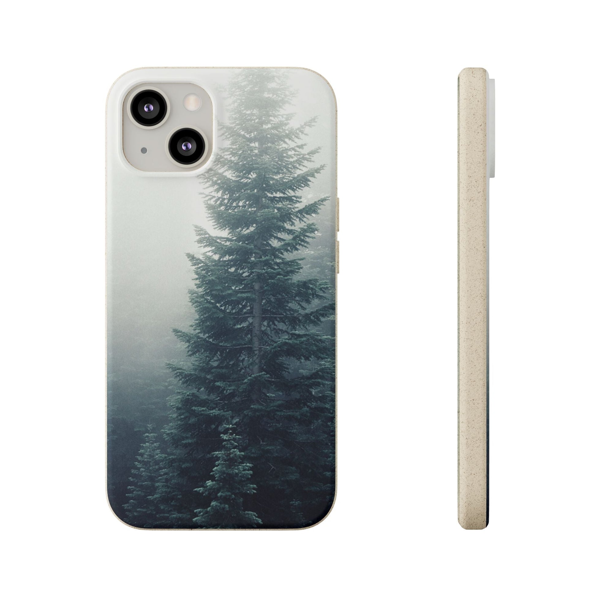 Foggy Trees | Bamboo Biodegradable Cases (iPhone 16, 15, 14, 13, 12, 11) Sustainable Phone Case Eco-friendly