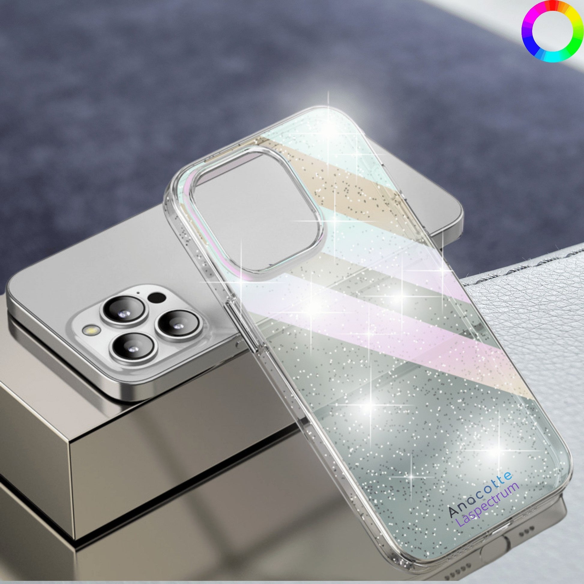 iPhone 14 Anacotte Laspectrum Anti-Yellowing Technology Holographic Gradient Phone Case